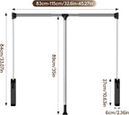 Pull Down Closet Rod, 33 lbs Load Capacity Stainless Steel Clothes Hanging Rod, Adjustable 33-45 Inch Soft-Close Wardrobe Lift Rail Organizer for Bedroom Laundry Room