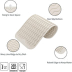 Silicone Dish Drying Mat for Multiple Usage,Easy clean,Eco-friendly,Heat-resistant Silicone Mat for Kitchen Counter or Sink,Refrigerator or Drawer Liner Tapioca S 12 inches x 6 inches