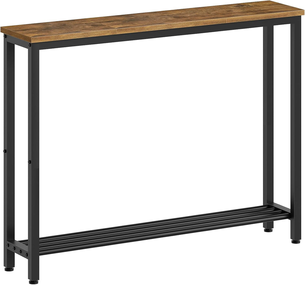 YATINEY Narrow Console Table, 2-Tier Small Sofa Table, 39.4" Thin Entryw...