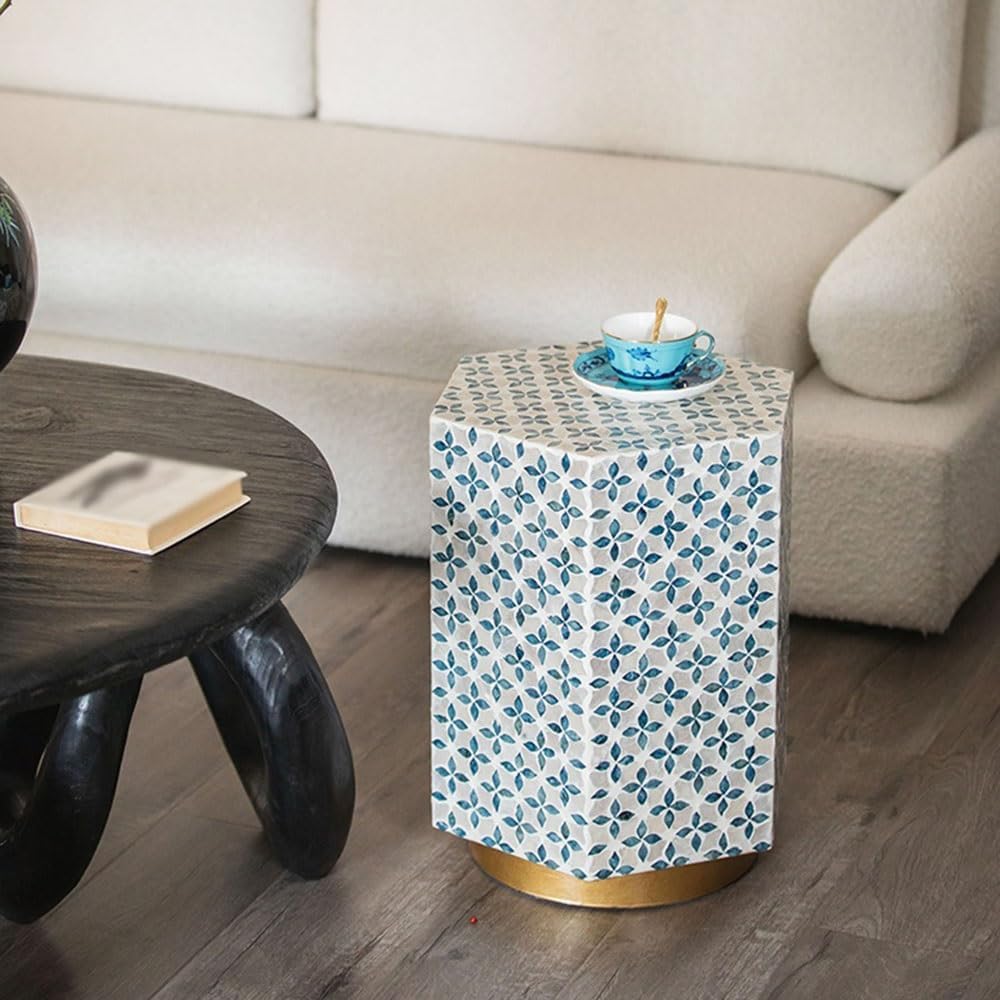 Mobile Side Table Handmade Shell Shaped Table Living Room Sofa Side Dining Co...