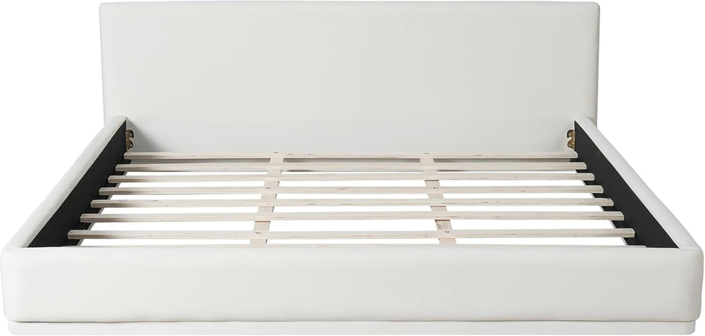 King Size Upholstered Bed Frame with Headboard, Modern Platform Bed with Soft...