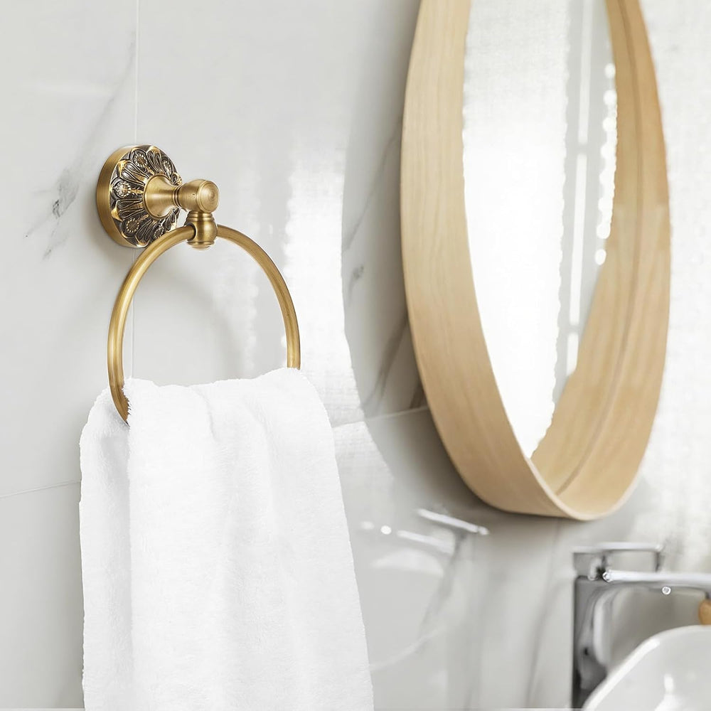 2 Pcs Toilet Paper Holder Towel Ring, Brass, Semi Circular