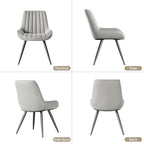Modern Dining Chairs Set of 4,Upholstered Dining Room Chairs with Thick Cushions,Fabric Comfy Dining Chairs with Metal Legs for Dining Room Grey