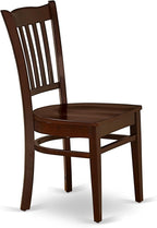 East West Furniture HBGR3-MAH-W 3 Piece Dining Room Table Set Contains a Round Kitchen Table with Pedestal and 2 Dining Chairs, 42x42 Inch, Mahogany