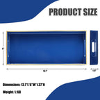Blue Bathroom Vanity Tray for Countertop, Small Plastic Toilet Tank Versatile Storage & Organization Tray for Makeup, Perfume, Desk, Kitchen, Candles, 13.7"x6"x1.4", 35HB