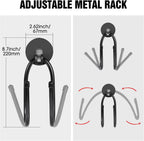 Strong Magnetic Hooks，Heavy Duty Storage Straps Tool Organizer for Extension Cords, Hoses, Cables, Ropes, Drills,Wall Mount for RV and Garage (2 PCS 50 Pounds) (Black-2PCS)