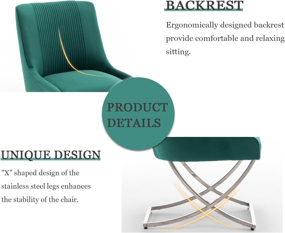 Kitchen Dining Chairs Set of 4,Accent Modern Upholstered Velevt,Contemporary ...