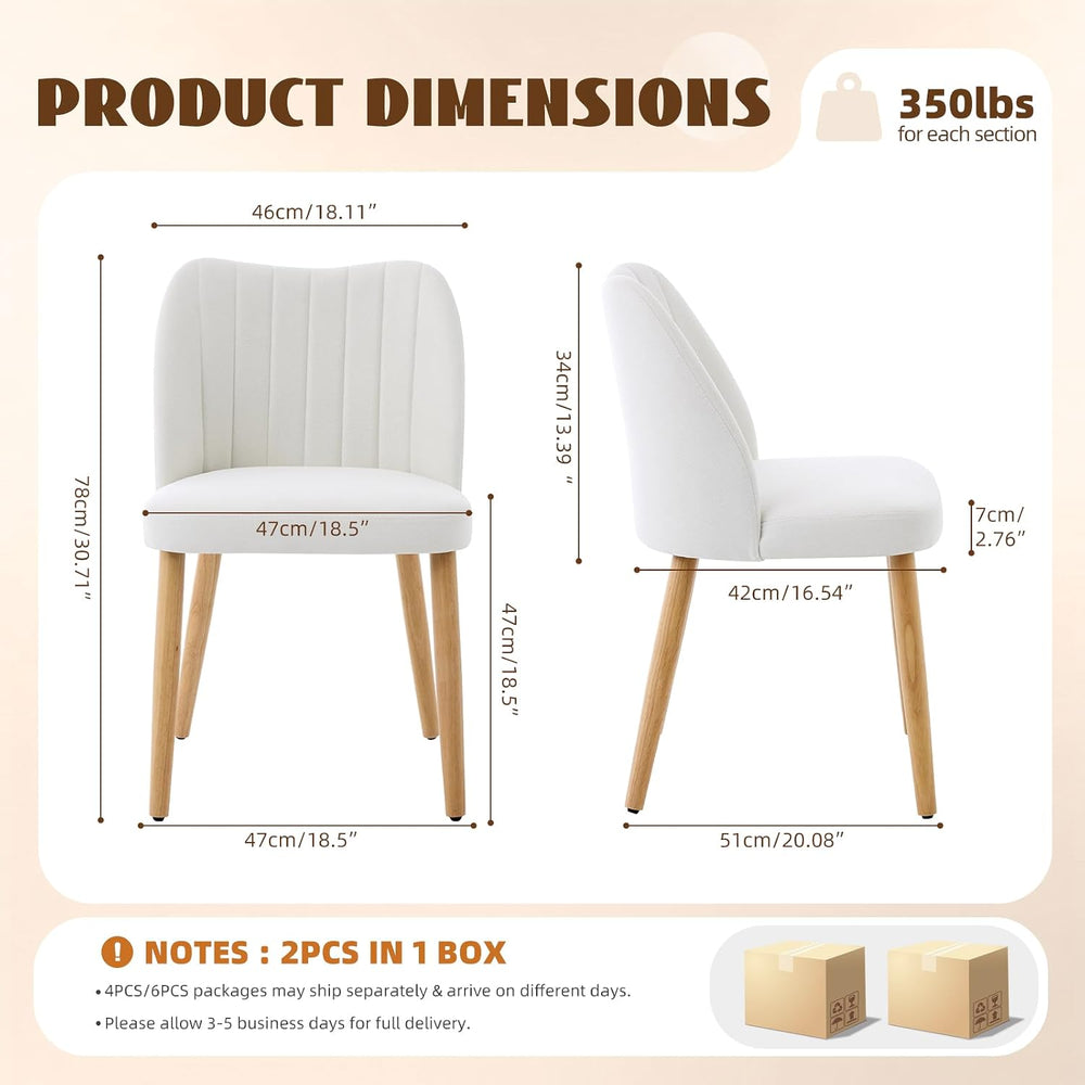 GarveeHome Dining Chairs Set of 4 with Cozy Backrest/Wooden Legs | Dining Cha...