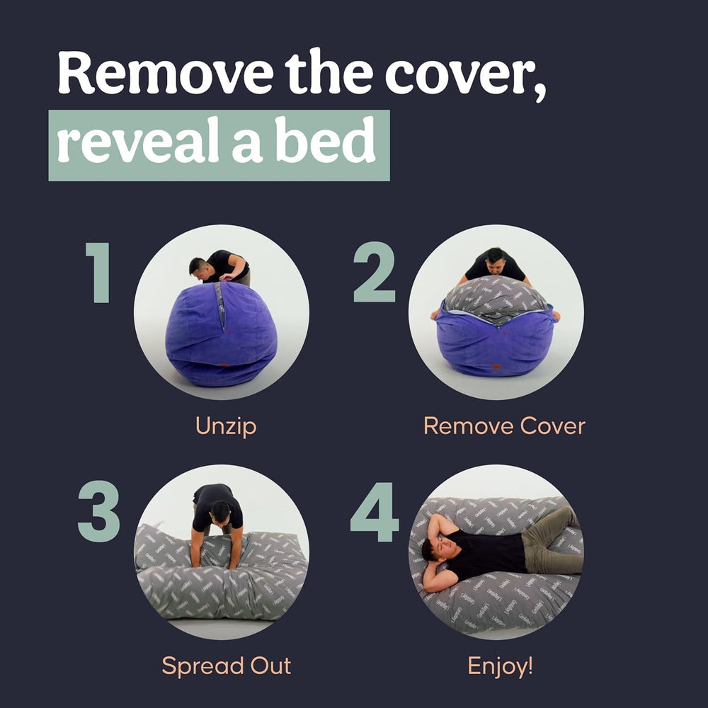 CordaRoy's Chenille Bean Bag Chair, Convertible Chair Folds from Bean Bag...