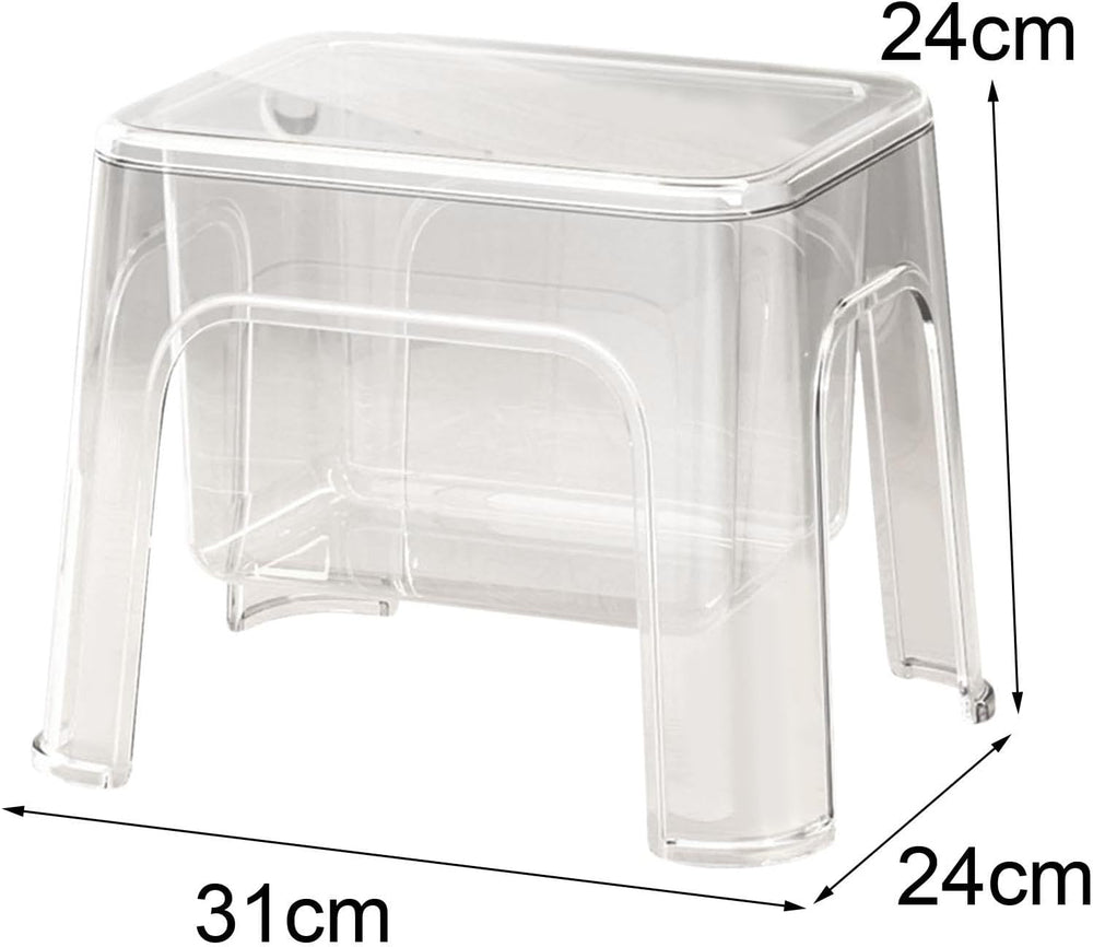 Step Stool Footstool Storage Ottoman Shoe Changing Stool for Laundry Househol...