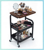 3 Tier Rolling Cart Metal Storage Utility Cart on Wheels, Coffee Cart Bedside Snack Trolley for Kitchen, Bathroom, Office & Living Room Organizer