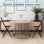 18 Inch Folding Bar Stool with Back, Portable Counter Height Folding Chairs, for Camping, Party, Balcony, Garden (Color : Black, Size : 46cm/18inch)