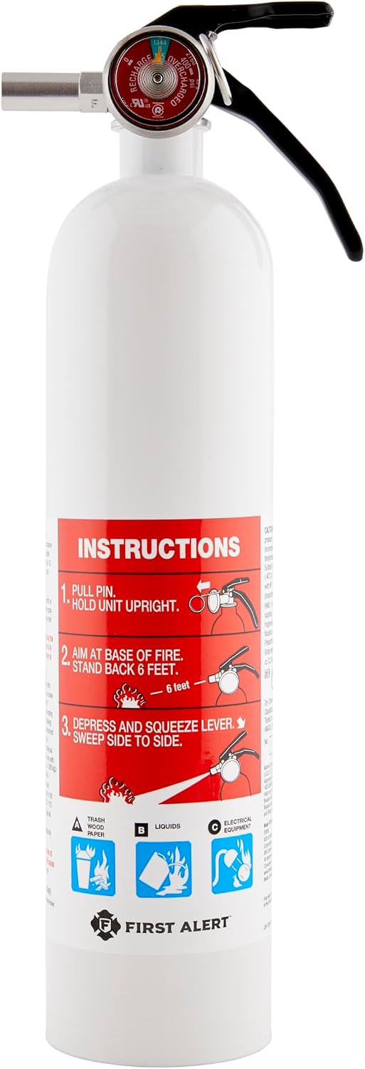 First Alert Fire Extinguisher, Marine Use with Metal Bracket