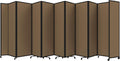 Versare Room Divider 360 Portable Wall Partition | Folding Panels | Large Freestanding Divider | Locking Wheels | Temporary Room Separator | 25' x 7'6'', Latte