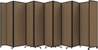 Versare Room Divider 360 Portable Wall Partition | Folding Panels | Large Freestanding Divider | Locking Wheels | Temporary Room Separator | 25' x 7'6'', Latte