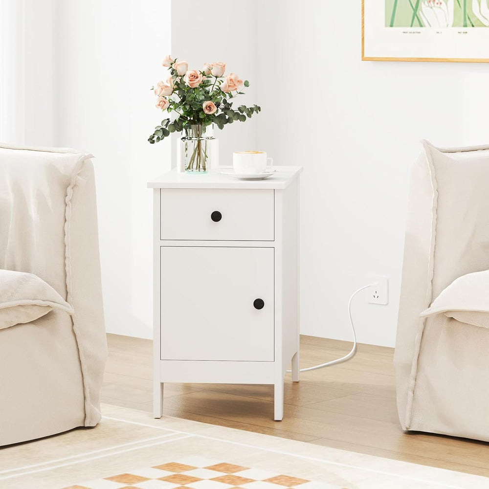 Giantex Night Stand Set 2 with Charging Station, Flip Top End Side Table w/US...