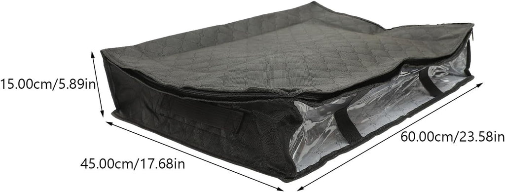 SAFIGLE Foldable Under Bed Storage Bag for Clothes Quilts Breathable Non-woven Organizer with Easy-open Zipper and Transparent Window for Blankets Pillows Sweaters Seasonal Clothing