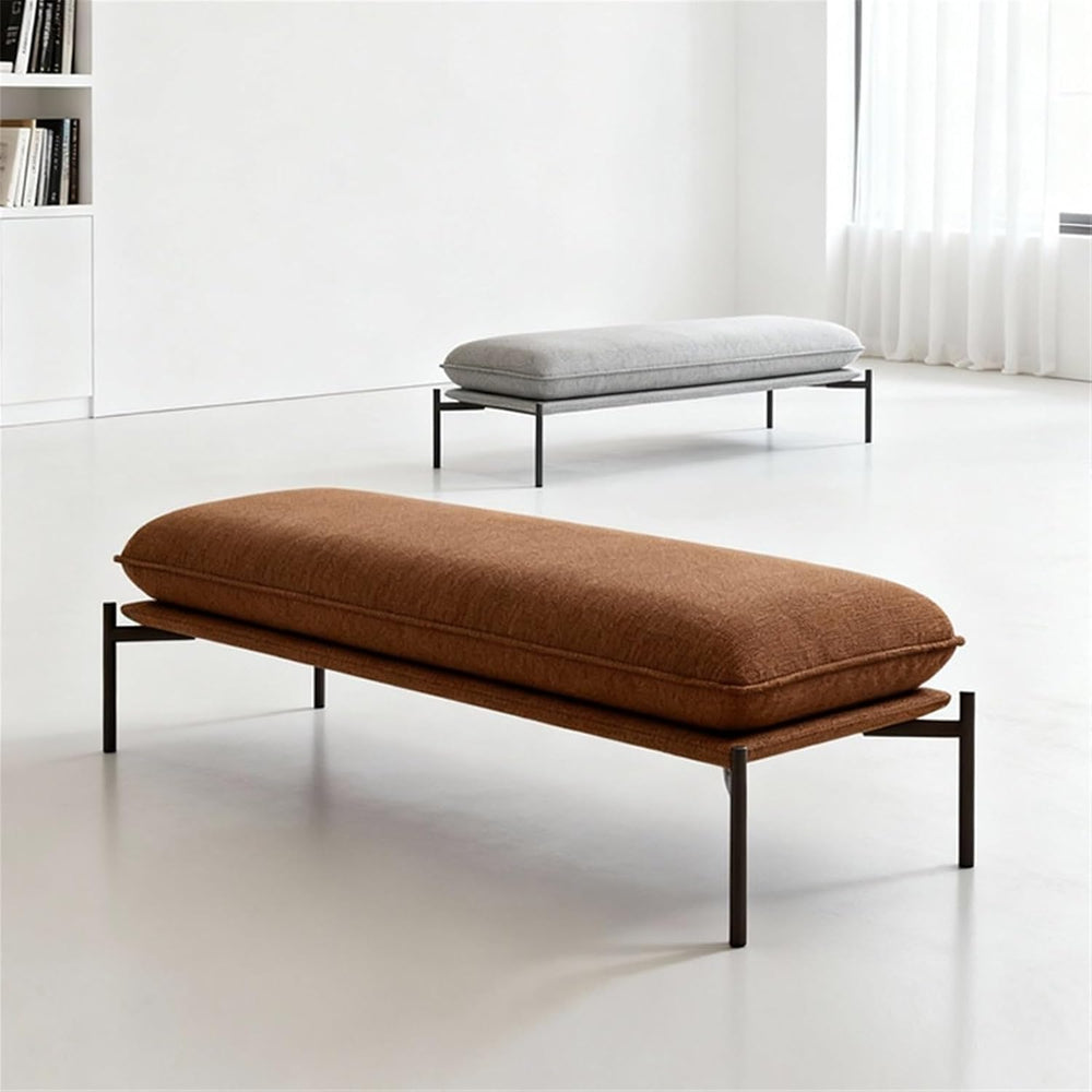 Modern Stainless Steel Bed end Stool Bedroom Dressing Room Rest Area Fabric S...