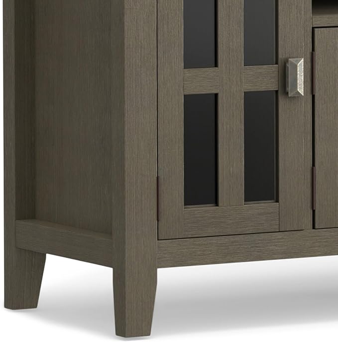 SIMPLIHOME Artisan SOLID WOOD 72 Inch Wide Transitional TV Media Stand in Natural Aged Brown for TVs up to 80 Inch, For the Living Room and Entertainment Center