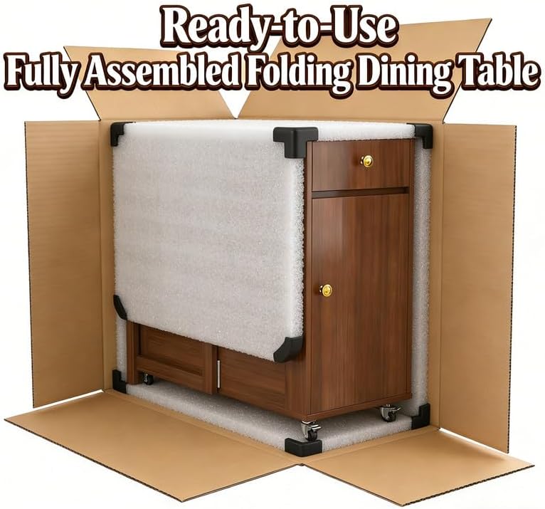 Folding Drop Leaf Dining Table with Hideaway Chairs for Small Spaces | Ready ...