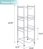 SEHERTIWY 5 Gallon Water Jug Holder, 4-Tier Heavy Duty Bottle Holder Storage Rack for Home, Office, Save Space (SILVER)