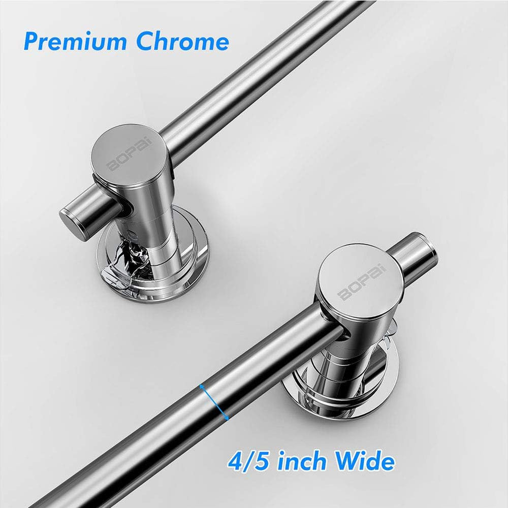BOPai 24 inch Suction Cup Towel Bar, Chrome