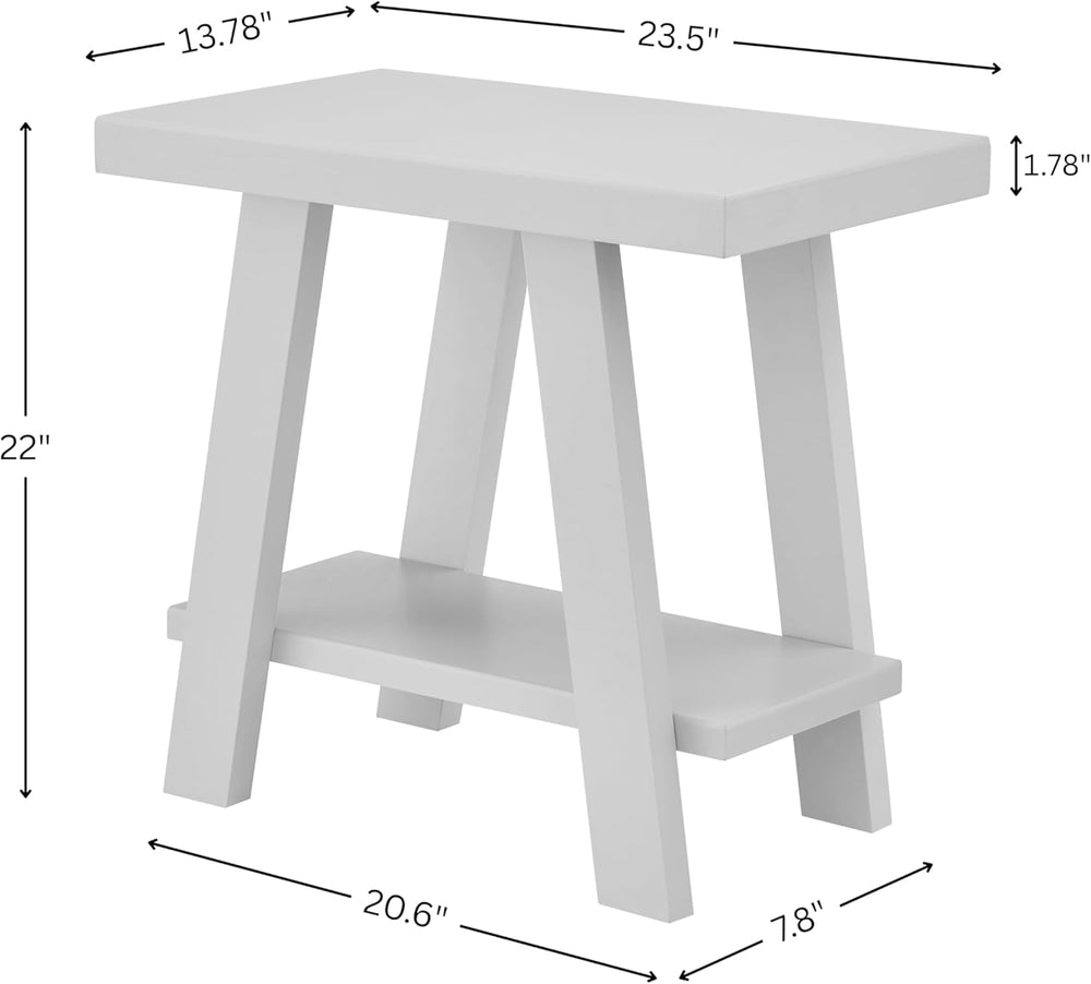 Roundhill Furniture Athens Contemporary Wood Shelf Side Table in Navy Blue