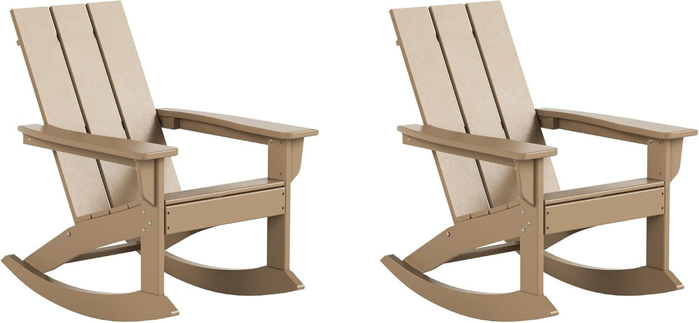 WestinTrends Ashore Patio Rocking Chairs Set of 2, All Weather Poly Lumber Pl...