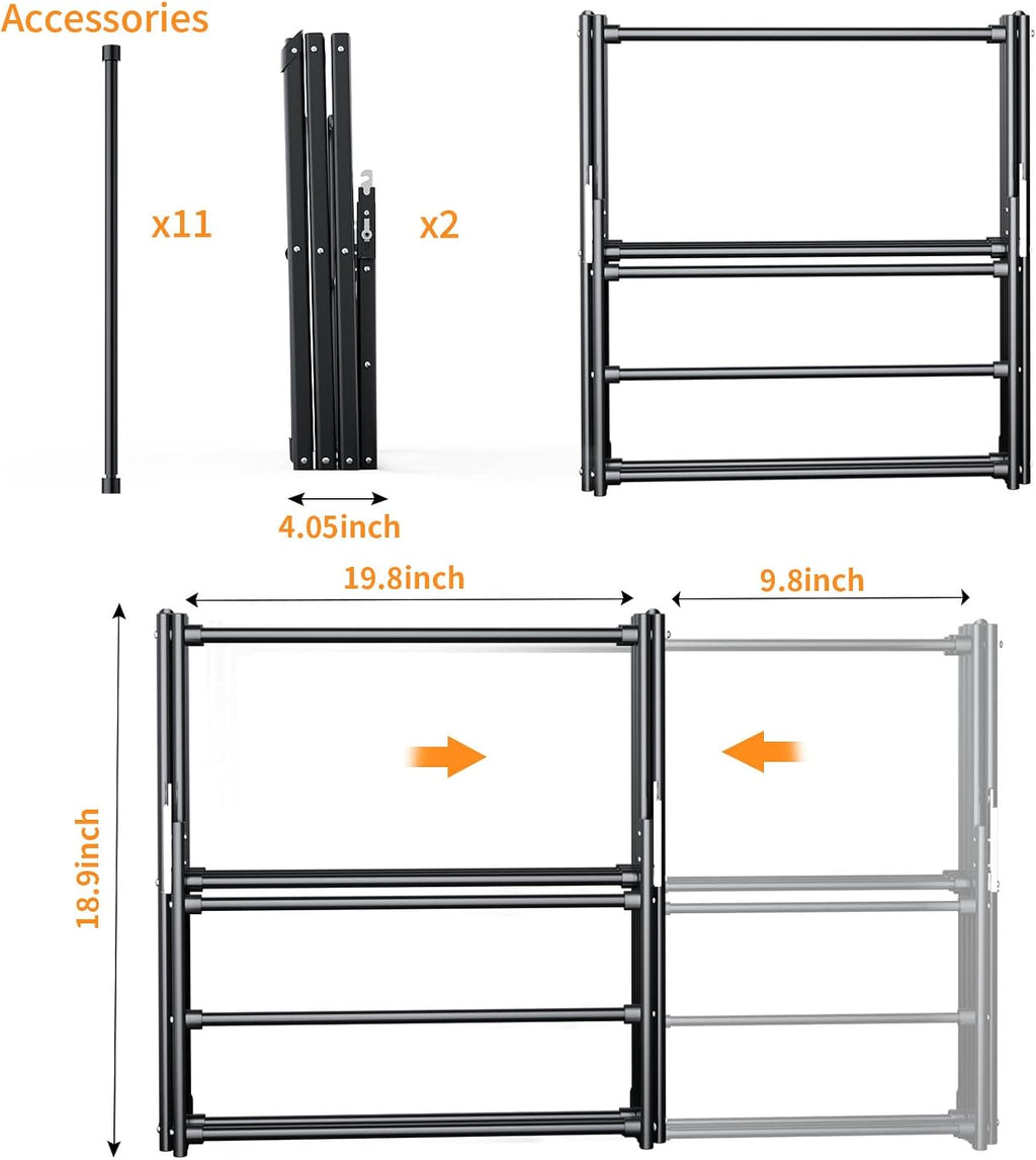 Clothes Drying Rack Household Indoor, Foldable Drying Rack Clothing for Laundry - 40" x 28.8" x 14.2", Space Saving Indoor, Black-1pack