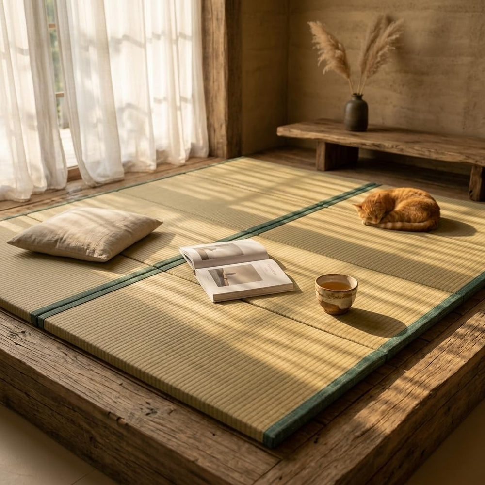 MustMat Japanese Floor Mattress Foldable Tatami Mats Folding Tatami Futon Mat...
