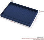 Microfiber Jewelry Trays 16 Slots Necklace Tray Necklace Bracelet Display Tray Jewelry Drawer Organizer Tray Necklace Holder for Necklace,Bracelets,Watch Storage(Blue)