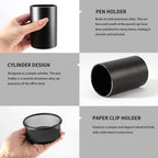 Pen Holder & Paperclip Holder, 2 Pack Aluminum Alloy Waterproof Mesh Paper Clip Holders, Desktop Dispenser Organizer for Desk Binder Clip Bobby Pin Pen, for Home Office School Supplies