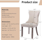 Modern Dining Chairs Set of 2, Upholstered Dining Chair with Full Back and Button Tufting, Beige Velvet Accent Chair, Sillas de Comedor, Comfy Kitchen Chairs (Beige, Velvet, 2Pcs)