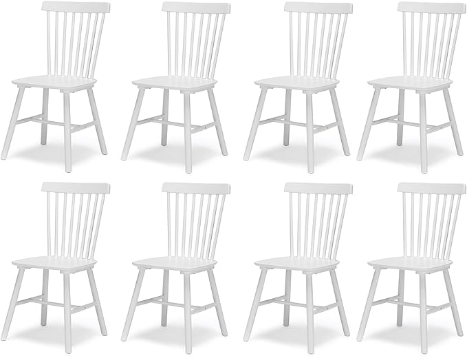 LUE BONA Windsor Dining Chair, Dining Chairs Set of 8, Spindle Back Wood Kitc...