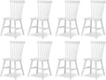 LUE BONA Windsor Dining Chair, Dining Chairs Set of 8, Spindle Back Wood Kitchen Chairs Wooden Dining Chair, Farmhouse Dining Chairs for Kitchen and Dining Room, White