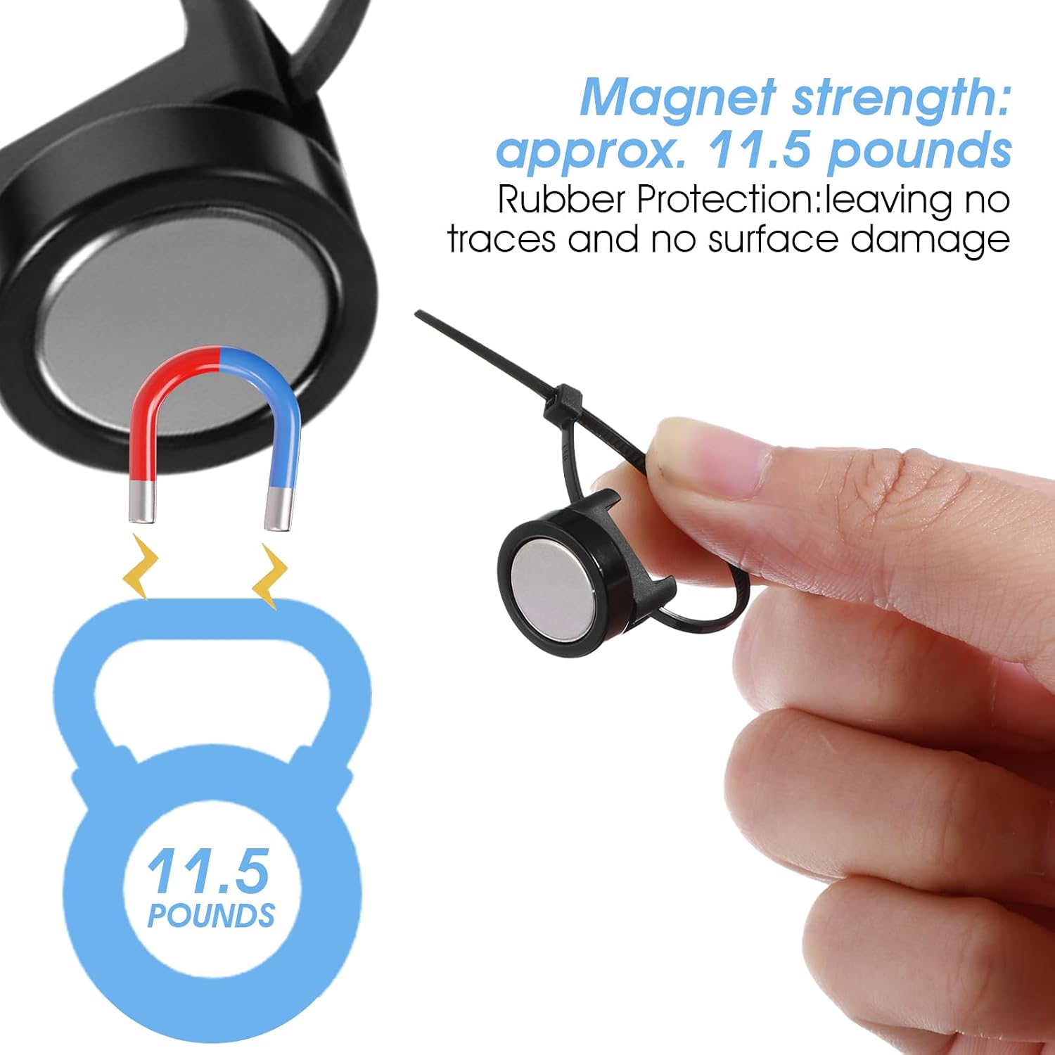 40 Pack Magnetic Zip Tie Mounts, Magnetic Cable Clips Organize and Secure Cables Wires with Powerful Multipurpose Cable Ties Mount Base for Electrical Wire