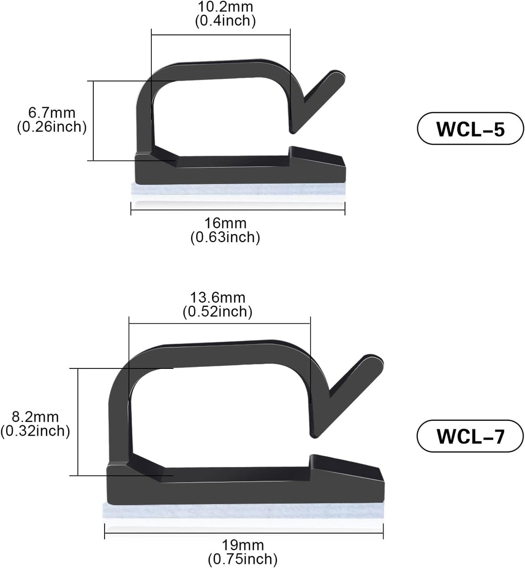 XHF 3/4” Adhesive Cable Wire Clips Black120pcs, Cable Staples Outdoor Cable Management Wire Organizer Cord Holder for Under Desk, Car, Wall, TV PC Ethernet Cable