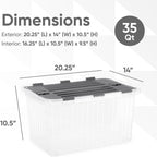 Superio Storage Bins with Lids- Clear Boxes for Organizing, Stackable Plastic Containers- BPA Free, Non-Toxic, Odor Free, Organizer for Home, Office, Dorm (6 Pack, 20.25"x14"x10.5")