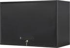 Yizosh Metal Garage Wall Cabinet with Doors and Shelves, Wall Mounted Metal Storage Cabinet, Floating Garage Tool Cabinet for Garage, Basement, Kitchen, Warehouse (Black, 21.6" H)
