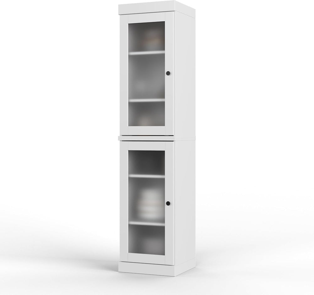 Palace Imports Solid Wood Kitchen Pantry Cabinet w/Frosted Glass Doors - Narr...