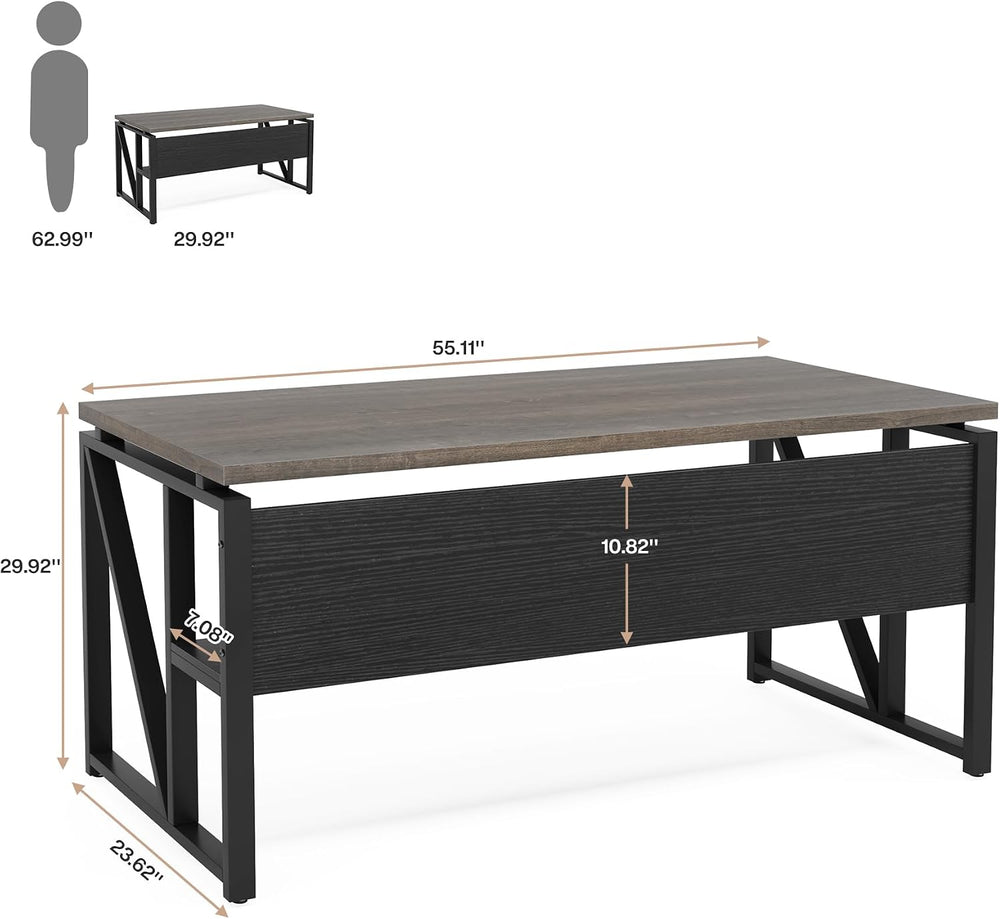 Tribesigns 55 inches Computer Desk with Bottom Storage Shelf Home Office Desk...