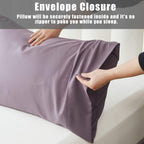 Pillow Cases King Size 2 Pack, Bamboo Rayon Cooling Pillowcases with Envelope Closure, Cool Breathable Pillow Case for Hot Sleepers & Night Sweats, 20x40 inches,Greish Purple