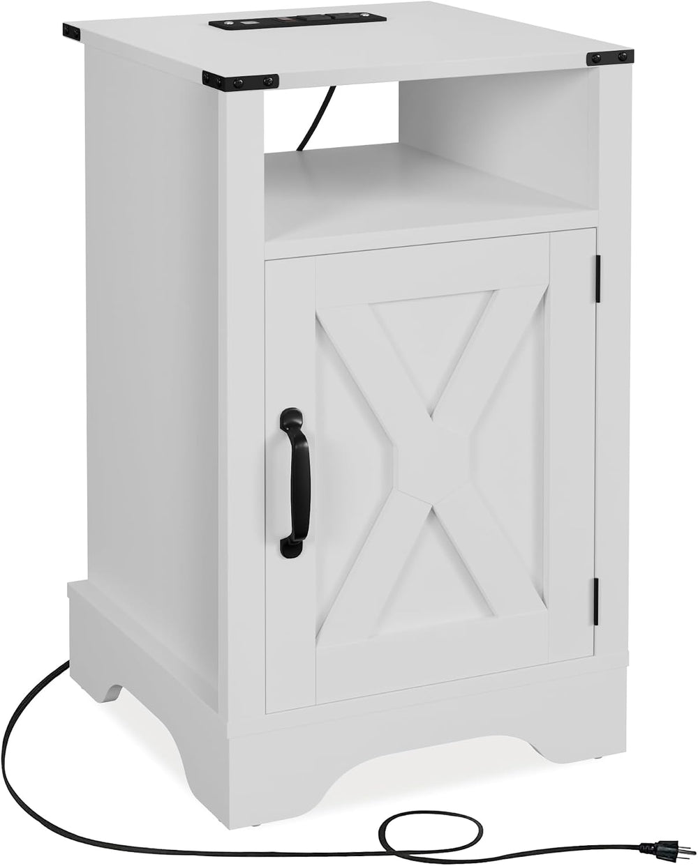 RoyalCraft Farmhouse Nightstand, White End Table for Bedroom | 25" Tall ...