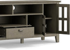 SIMPLIHOME Artisan SOLID WOOD 72 Inch Wide Transitional TV Media Stand in Natural Aged Brown for TVs up to 80 Inch, For the Living Room and Entertainment Center