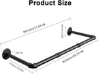 Industrial Iron Pipe Clothes Hanging Bar DIY Wall-Mounted Garment Rack Heavy Duty Clothing Rack for Bedroom, Laundry Room, Closet Storage (Black 36 inch)