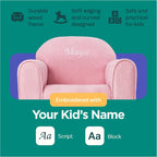 Keet Personalized Toddler Chair, Customize with Name, Soft Microsuede Upholstery, Embroidered Kids Armchair, Sturdy Wooden Frame, Easy to Clean, Ages 2–5, Gift-Ready Toddler Chair for Playrooms.