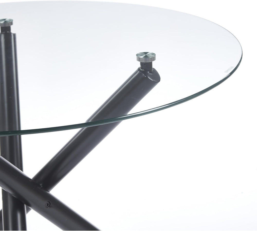 40'' Round Glass Dining Table,Modern Kitchen Table for 2-6 People,Din...