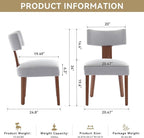 Dining Chairs Set of 6 Upholstered Dining Chairs, Gray Fabric Kitchen Chairs with Solid Wood Legs, Ergonomic Modern Accent Chairs for Dining Room, Living Room, or Office (Grey, Set of 6)