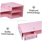 Angoily Creative Pink Monitor Riser Stand with Drawer Multifunctional Desktop Organizer for Office Desk Storage and Computer Display Elevation