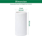 D'vine Dev 10 Inch Cylinder Vase, White Waterfall Textured Ceramic Flower Vase for Home Décor, VS-WF-B-2